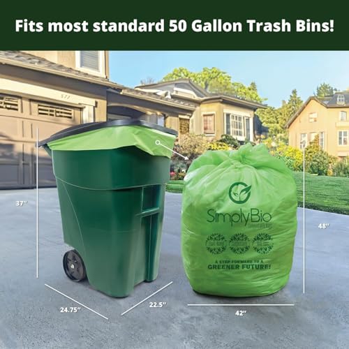 55 Gallon Compostable Trash Bags Flat (55 GAL, 2Mil, Flat-top Bags, 12 Count)