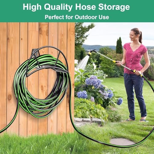 Garden Hose Holder Wall Mount (Black / XL)