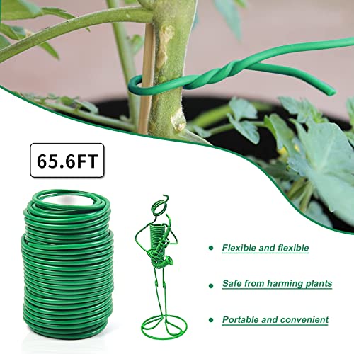 Soft Plant Ties for Support (3pcs Green Plant Wire)