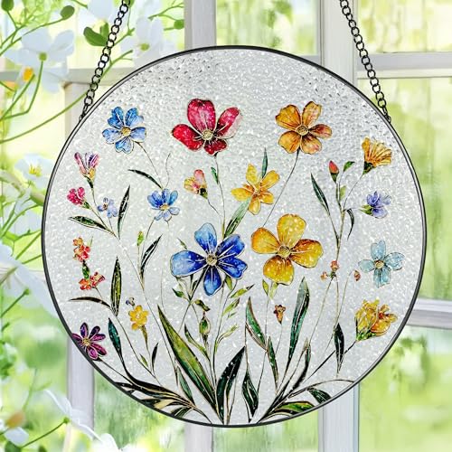Wildflower Stained Glass Suncatcher