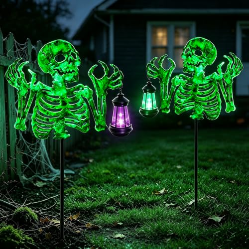 Halloween Skull Decor with Solar Light