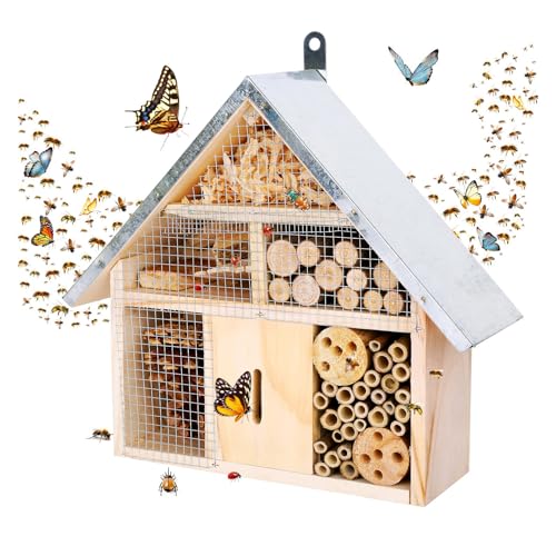 Hanging Bee House Wooden Insect House (72 Count)