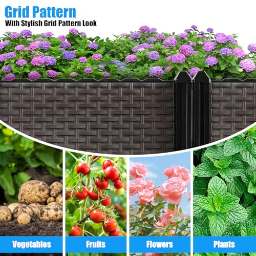 Large Raised Planter Box Outdoor Self Watering 62.9"x15.7"x19.7"