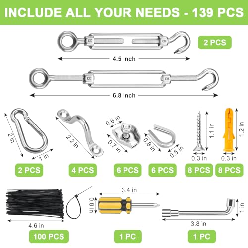 120ft 1 16" Stainless Steel Wire Rope Kit