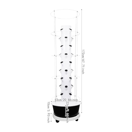 36 Plant Hydroponic Growing Tower with Climbing Trellis (Black Tank / 36 Pots)