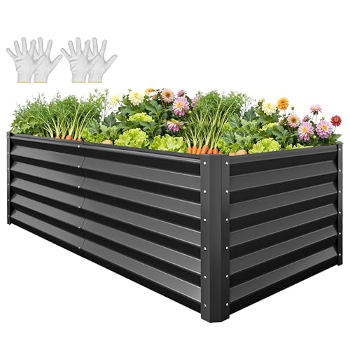 6x3x3ft Large Raised Garden Bed Kit (Black / 6x3x3ft)