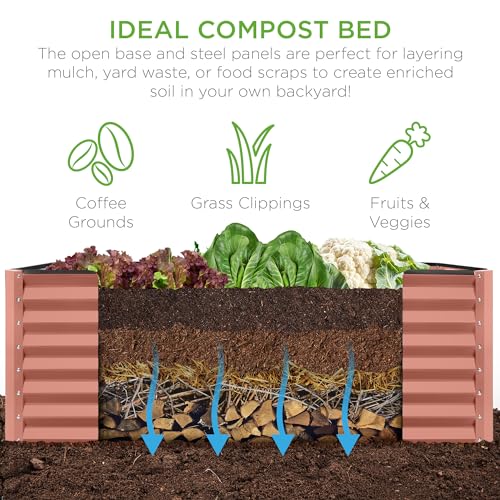 8x4x2ft Outdoor Metal Raised Garden Bed