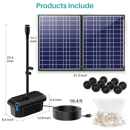 30W Solar Pond Filter Fountain for Outdoor Pond (30W)