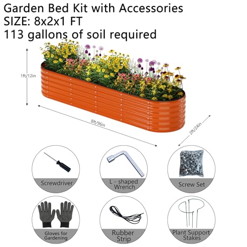 Galvanized Metal Planter Raised Garden Bed Kit for Gardening Outdoor
