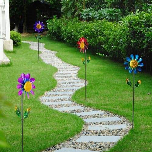 4 Pack Wind Spinner Outdoor (Sunflowers-4Pack)
