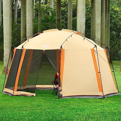 Screen House Tent 13 x 13 Ft Screened Mesh Net Wall Canopy (Beige-2 / 13'x13')
