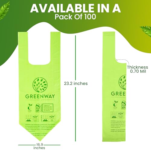 3 Gallon Compostable trash Bags with Handles (3 Gallon, 100 Count)