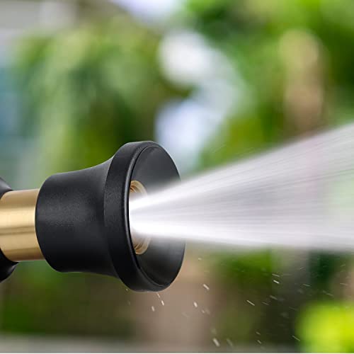 Hose Nozzle Lichamp 2 Pack Heavy Duty Brass Fireman Style High Power Leak Proof Adjustable Garden Water Sprayer (34.99 Count)