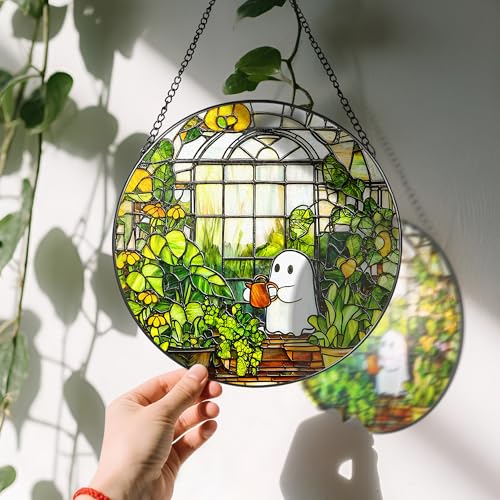 8'' Halloween Ghost Greenhouse Sun Catcher Ornament (Ghost)