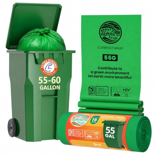 55 60 Gallon Compostable Trash Bags Liners (15 Count)