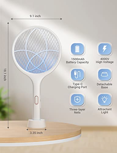 Electric Fly Swatter 4000V Bug Zapper Racket Dual Mode