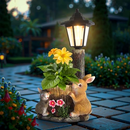 Solar Bunny Statue Outdoor