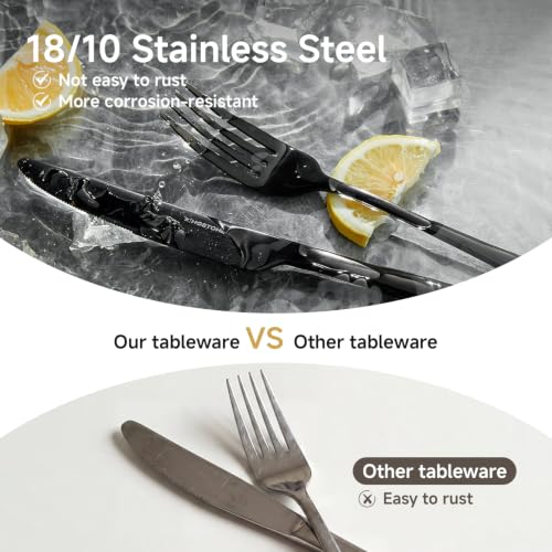 Forks 12 Piece Black Dinner Forks Set (Black / 12-Piece)