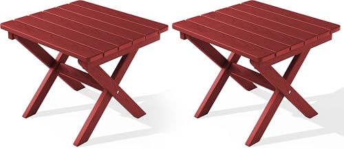 Small Folding Outdoor Side Table Set of 2