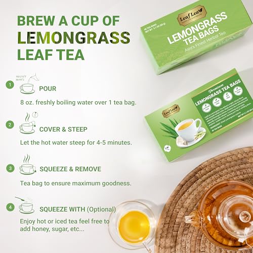 Premium Lemongrass Herbal Tea Bags (80 Count)