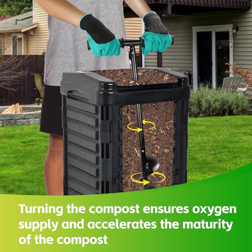 Compost Aerator Tool Turner and Mixing Tool for Outdoor Compost Tumbler Bins Bags