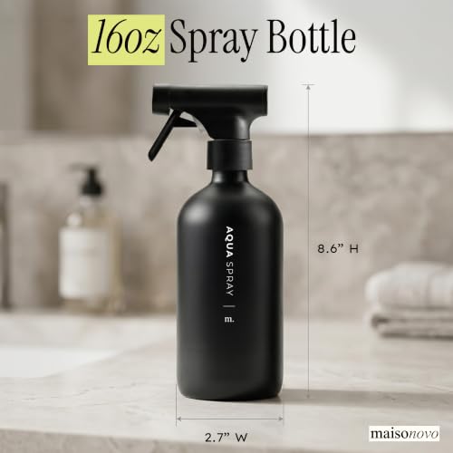 Black Glass Spray Bottle for Hair (2 Count)