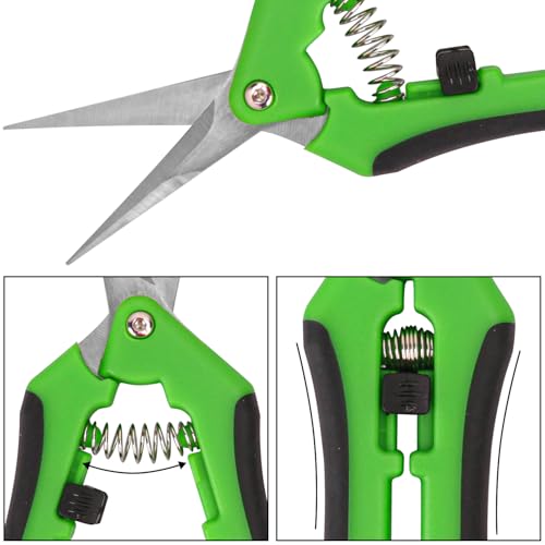 15 Pack 6.5 Inch Green Garden Pruning Scissors (15 Count)