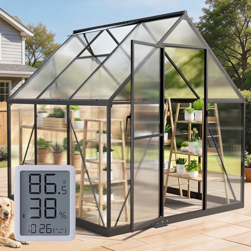 6x6 FT Walk in Greenhouse with Hygrometer (6x6 FT with thermometers)