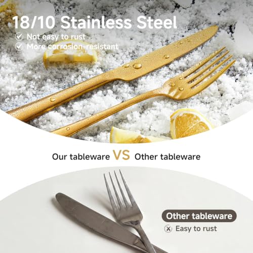 Forks 12 Piece Gold Dinner Forks Set (Gold / 12-Piece)
