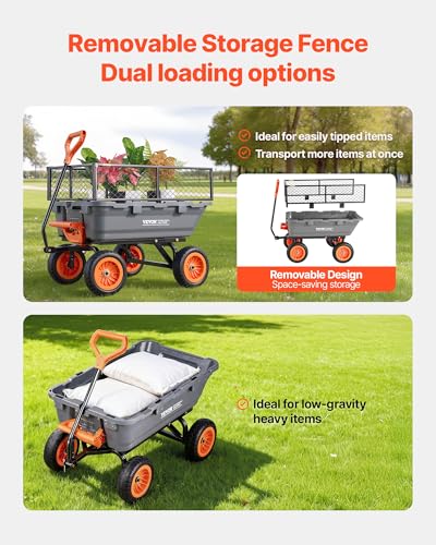 800LBS 7 CU.FT Poly Garden Cart Dump Wagon (Grey01)