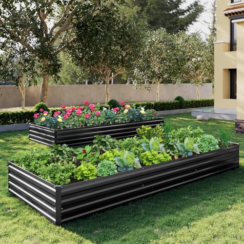 2PCS 10x3x1ft Galvanized Raised Garden Bed Kit (2 Count)