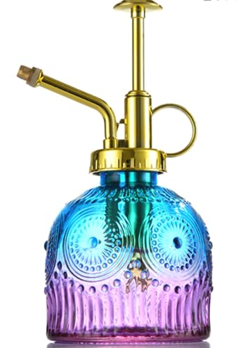 Indoor and Outdoor Potted Plant Sprayer Household Plant Glass Small Watering Can Spray Bottle Plant Sprayer Glass Spray Bottle Decorative Spray Bottle (Purple Gradient Blue)