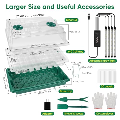 Seed Starter Tray with Grow Light (160 Count)