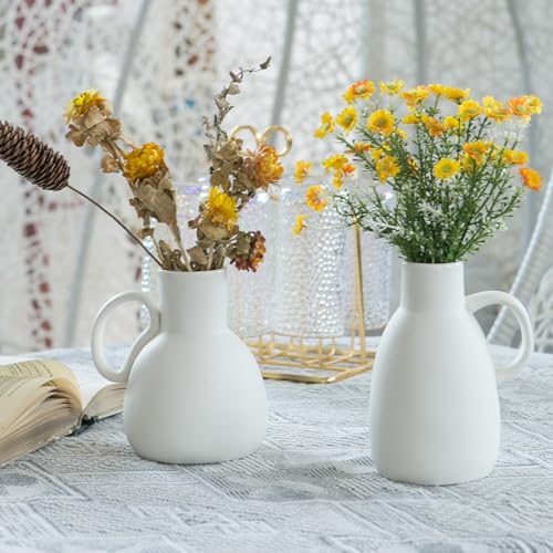 White Ceramic Vase Set (2 Count)