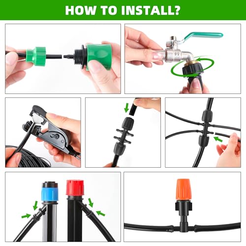 240FT DIY Automatic Drip Irrigation System Kit for Garden (175 Count)