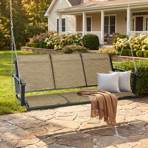 Textilene 3 Seat Hanging Swing (Coffee)