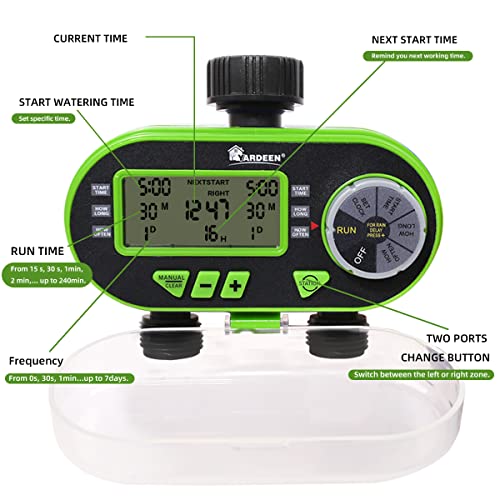 2 Outlet Garden Digital Electronic Water Timer LCD Display