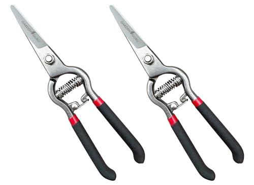 Garden Guru Classic Bypass Pruning Shears Clippers (2 Pack / Precision Blade)