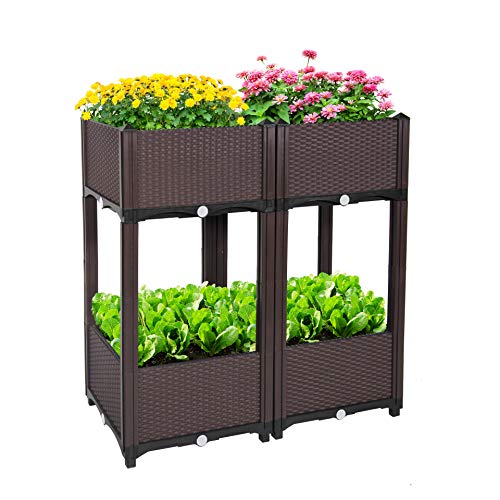 Raised Beds Elevated Garden Box with Drainage Plug (4 Count)