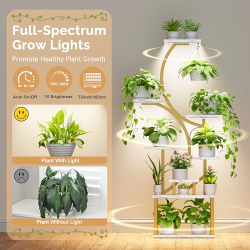 Plant Stand Indoor with Grow Light