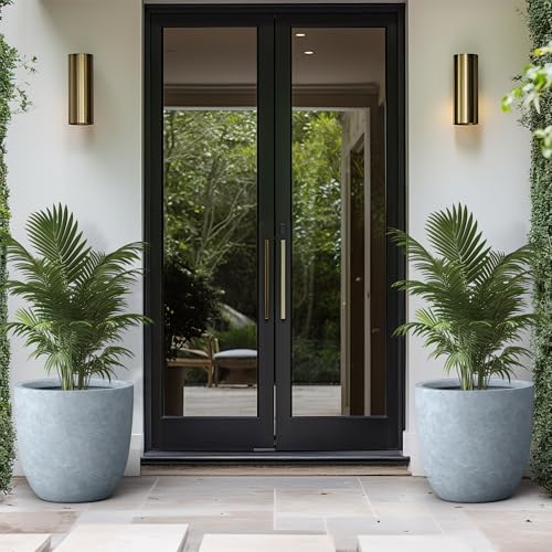 Large Round Bowl Blue Gray Concrete Planter 18" Dia (Gray / 18"d)