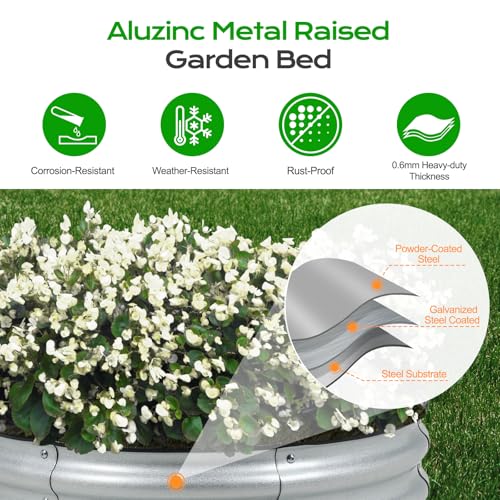 9" Tall 30" Metal Raised Garden Bed