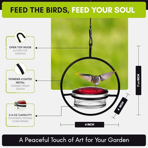 3 Pack Recycled Glass Slim Hummingbird Feeder