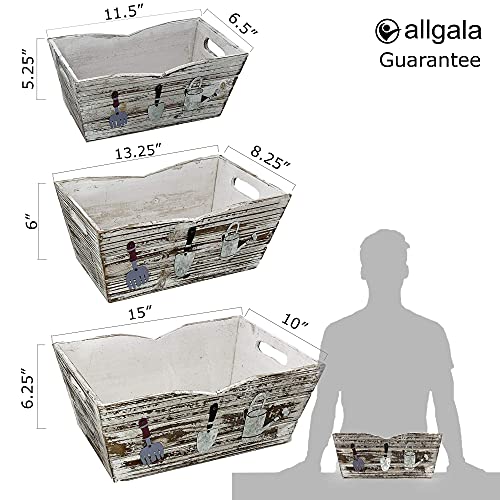 HD88341 3 PC set Wooden Boxes Planter Trough for flower pots (3 Count)