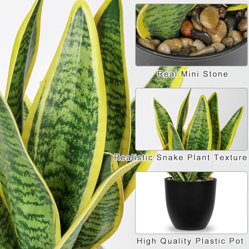 Artificial Snake Plant Potted Faux Sansevieria Trifasciata Plants
