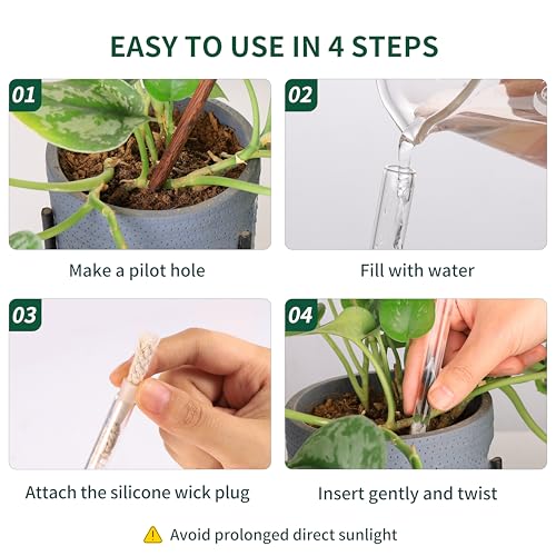 13 oz Up to 2 Weeks Extra Large Plant Self Watering Globes (XL (13 oz) – 4 Pack)