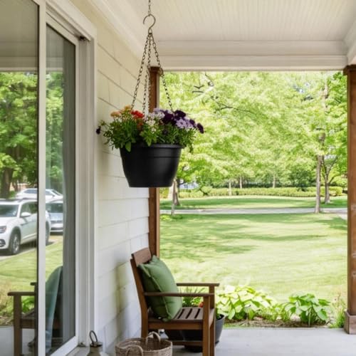 Hanging Planters 11 Inch (Pure Black / 11 Inch-3P)