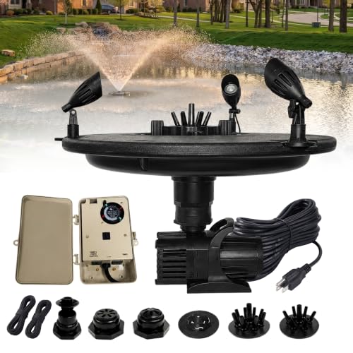 1 2 HP Floating Fountain & Aerator for Ponds and Lakes with 100 ft Cord