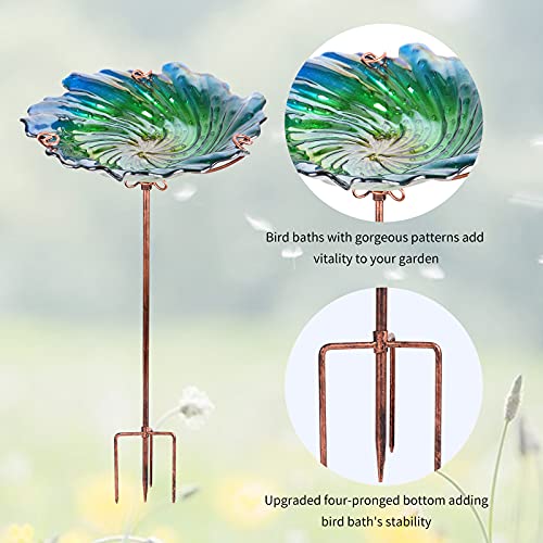 26" Glass Bird Bath