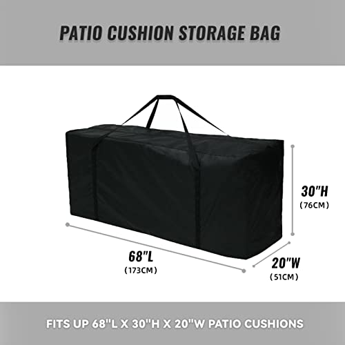 Outdoor Patio Cushion Storage Bags 68Inch Waterproof Extra Large Patio Furniture Cover Cushion Storage Bag with Handle and Zipper (2 Count)